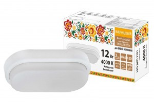 TDM св/д св-к LED ДПП 3801 8W 6500К 6K IP65 белый овал 155x78x57 Народный SQ0329-0812