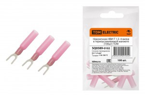TDM наконечник НВИ-Т 1,5–4 вилка в термоусаживаемой манжете (уп.100шт, цена за ГУ) SQ0589-0102