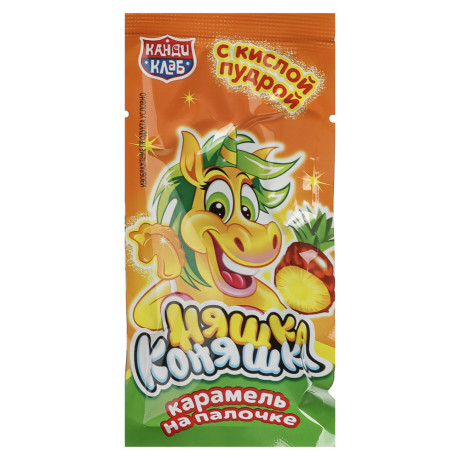 Карамель на палочке с кислой пудрой "Няшка Коняшка" ассорти 12г