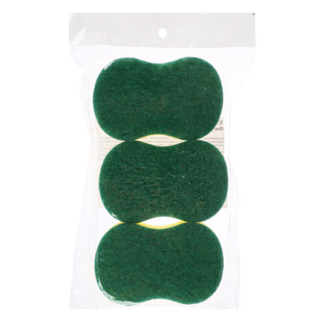 VETTA Губка бытовая с чистящим слоем 3 шт "Фигурная", 7х10,5х2,5см