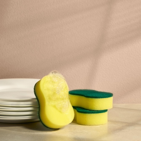 VETTA Губка бытовая с чистящим слоем 3 шт "Фигурная", 7х10,5х2,5см