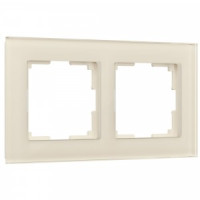 Werkel рамка СУ 2 мест. Favorit (молочный, стекло) W0021141 a058814