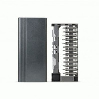 Отвертка с набором бит (насадок) 26 пред., мет.пенал, ст.S2, магнит. держ-ль бит SBT-SCBS-26P1met