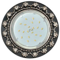 Ecola GX53 H4 5360 св-к Круг прозрачные стразы Корона Черный/Хром 52x120 FB53RNECB (10!)