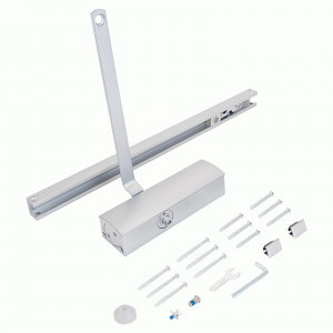 Доводчик дверной NOTEDO DC-075 SL+HO SILVER со скользящей тягой, с фикс. до 60 кг (10)