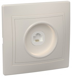 IEK КВАРТА РТ10-ККм роз. СУ 1 мест. телеф. крем. ETK10-K33-DM