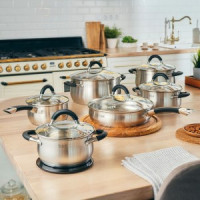 Набор посуды 7предм Шелборн (ковш1,5л/кастр 4 вида,сковор)с крышк нерж.ст, индукц TR-11047 Taller