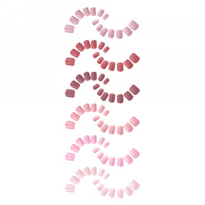 ЮНИLOOK Набор накладных ногтей 24шт + клеевые пластины 24шт, 6 цветов