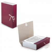 Короб архив. STAFF, 8 см, 100% покрытие бумвинил, 2 х/б завязки, до 700 л., бордовый, 126900