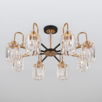 EUROSVET Люстра 8x60W 730х340 металл прозрачный/чёрный/античная бронза Tenia 70090/8