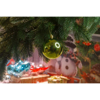 Шар Т174-8 6шт 8см (глянцевые) лайм (64)