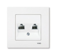VIKO by Panasonic KARRE роз. компьют.-телеф. (RJ45 CAT5E-RJ11) крем   90960135