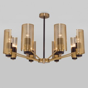 Eurosvet св-к потолоч. E14 8x60 Вт 800х800х450 металл латунный Grino 70139/8 a057941