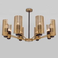 Eurosvet св-к потолоч. E14 8x60 Вт 800х800х450 металл латунный Grino 70139/8 a057941