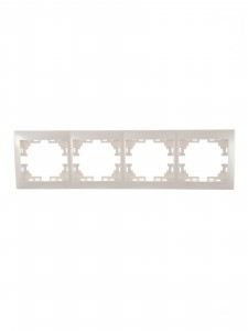 Lezard Мира рамка 4 мест. (б/вст, горизонт.) перламутр (PC) 701-3000-149