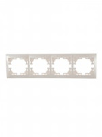 Lezard Мира рамка 4 мест. (б/вст, горизонт.) перламутр (PC) 701-3000-149