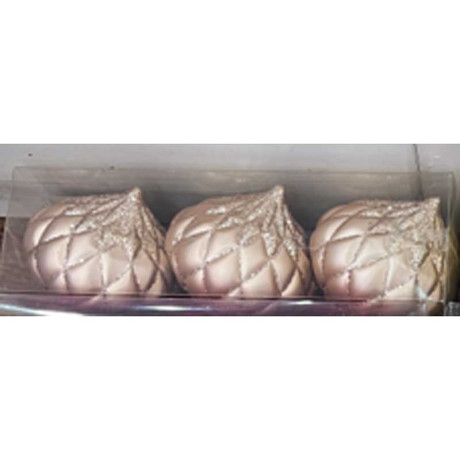 Шар 8BDC3-G20-13 3шт 8см "Фонарик" розовое золото с блестками (128)