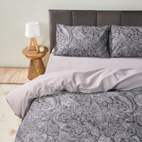 PROVANCE Фрэя Комплект постельного белья евро (4 предмета), бязь, 100% хлопок, серый