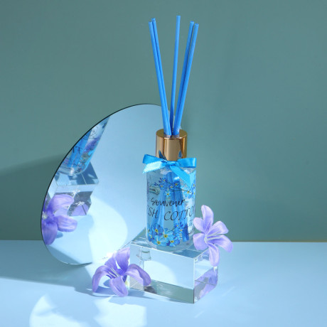 LADECOR Аромадиффузор с цветными палочками, Путешествия, 50 мл Свежесть хлопка/Гардения/Имбирный чай