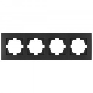 Bylectrica НОВЫЙ СТИЛЬ рамка 4 мест. СУ черный графит, (ЮЛИГ.735212.554 черный графит)