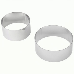 Форма д/выпечки нерж.сталь круг набор 2шт, d=8/10см, h=4см TORTA 108351 Mallony