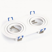 Feron св-к встр.овал 2хMR16 G5.3 белый металл поворотный 175х25 DL2812 48460