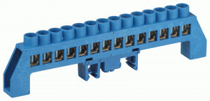 ЭРА шина N ноль ШНИ-8х12-14-Д-Синий 14 отв. в комб. изоляторе на DIN-рейку (10шт, цена за шт) 62953