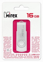 Флэш-диск USB 16 ГБ  Mirex SWIVEL WHITE 16GB  (ecopack)