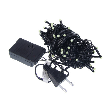 СНОУ БУМ Гирлянда эл. вьюн 10м, 100LED, белый, 8 режимов, ПВХ черный, 220В