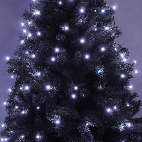 СНОУ БУМ Гирлянда эл. вьюн 10м, 100LED, белый, 8 режимов, ПВХ черный, 220В