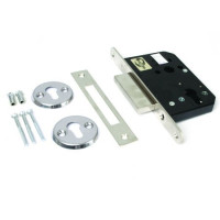 Замок врез ЗВ1-101 хром (под цилиндр, 1 ригель с вылетом 24мм) Меттэм  \20