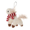 СНОУ БУМ Мягкий сувенир лошадка в шарфике на шнурке 10 см, полиэстер