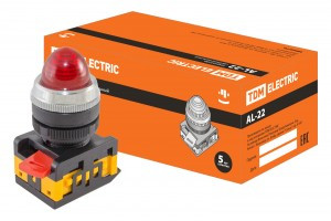 TDM лампа AL-22 сигнальная d22мм красн. неон/230В цилиндр (10!) SQ0702-0008