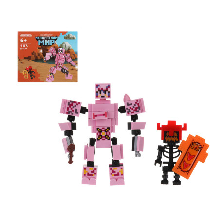 ИГРОЛЕНД Конструктор "Квадратный мир" 1, 12х4х10 см, ABS, 8 видов, арт.1