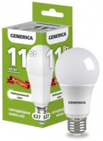 ВЫГОДНО GENERICA лампа св/д ЛОН A60 E27 11W(1100lm) 4000K 4K 55x100 матов. LL-A60-11-230-40-E27-G