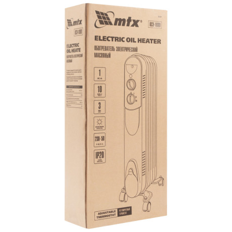 Масляный обогреватель MTX OCH-1000, 230 В, 1000 Вт MTX