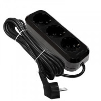 UNIVersal сет. удлинитель ПВС 3х1 3роз. 3м 13А черный земля (корпус ABS) E-303 2181