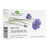 БАД Масло льняное Мирролла, 100капс