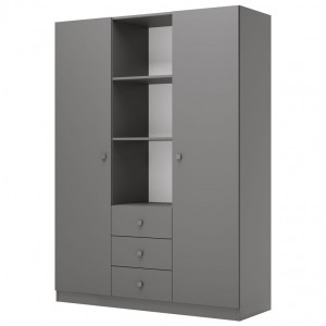 Шкаф трехсекционный Polini kids Simple, серый (мест 3)
