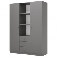 Шкаф трехсекционный Polini kids Simple, серый (мест 3)