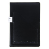 Ежедневник недатир. "ПОКЕТ" А5, 320 стр., тв.обл.с поролоном, иск.кожа, карман, петля д/ручки, черн.