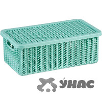 Коробка ВЯЗАНИЕ 3л с крышкой Фисташков М2369 (12)