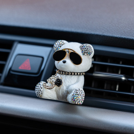 NG Игрушка для ароматизатора на дефлектор, белый мишка