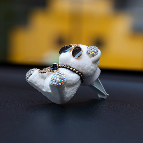 NG Игрушка для ароматизатора на дефлектор, белый мишка