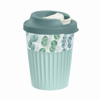 Стакан с клапаном &quot;Madre Terra&quot; 350мл пластик, декор, светло-голубой 433277231 Бытпласт