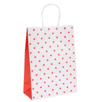 Пакет подарочный с кручеными ручками L 24x10,5x32 см, "Горохи"