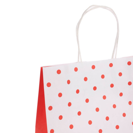 Пакет подарочный с кручеными ручками L 24x10,5x32 см, "Горохи"