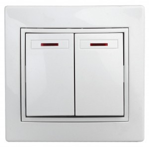 ЭРА Intro Plano выкл. СУ 2 кл. инд. 10А без лапок, белый 1Э-105-01, 2740