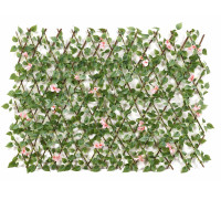 Раздвижная изгородь NA2658 маленький лист розовые цветы120*250см (30)