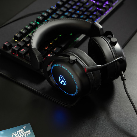 BY Наушники проводные с микрофоном игровые Kabuto Type-C USB(A)3,2 м, VS7.1, настр. RGB подсветка